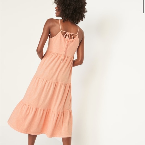 Tiered Slub-Knit Midi Cami Swing Dress for Women NWT Size M Just Peachy - Picture 4 of 9